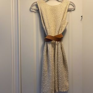 Ivory Cream Tweed Classic Dress